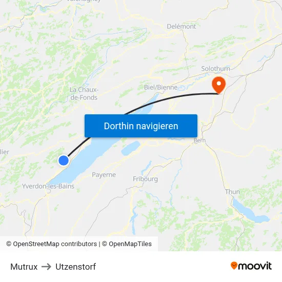 Mutrux to Utzenstorf map