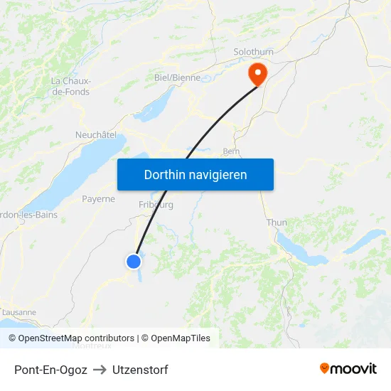 Pont-En-Ogoz to Utzenstorf map