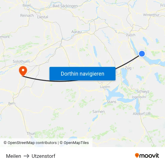 Meilen to Utzenstorf map