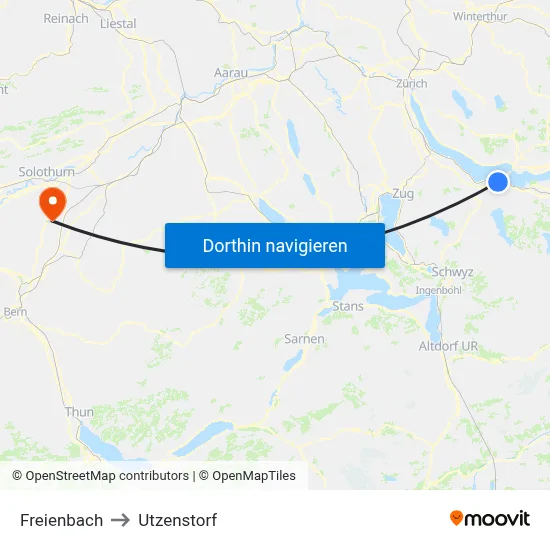 Freienbach to Utzenstorf map