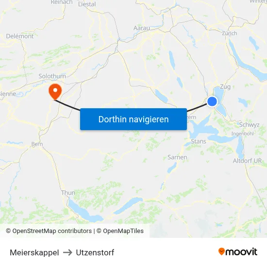 Meierskappel to Utzenstorf map