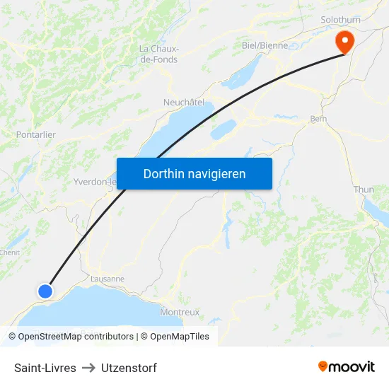 Saint-Livres to Utzenstorf map