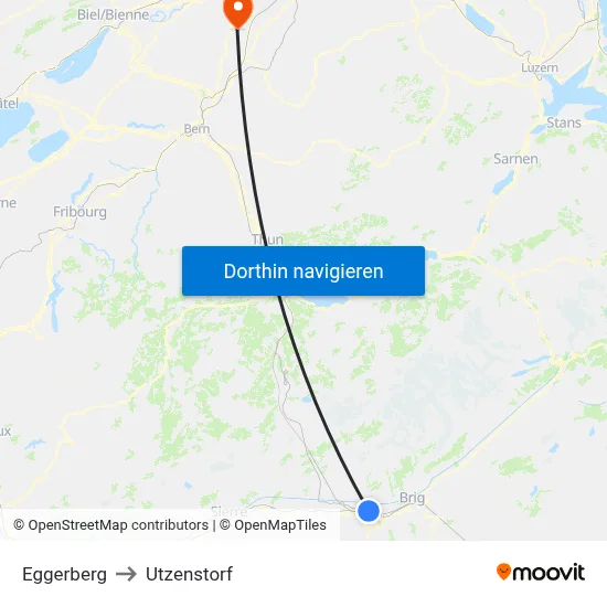 Eggerberg to Utzenstorf map