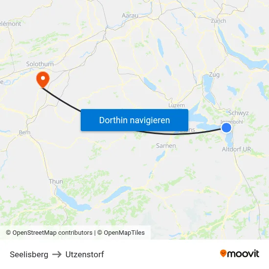 Seelisberg to Utzenstorf map