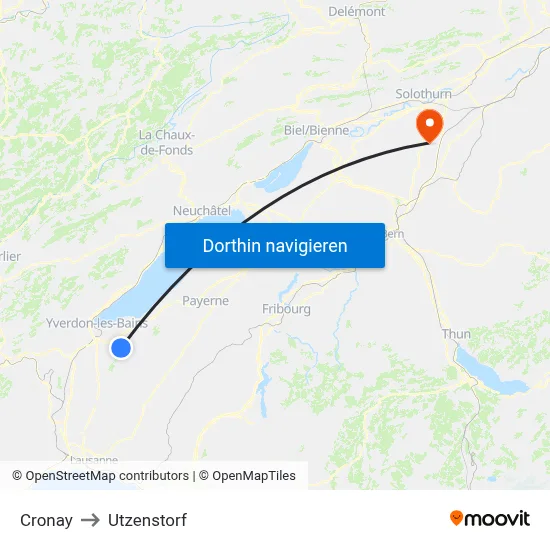 Cronay to Utzenstorf map