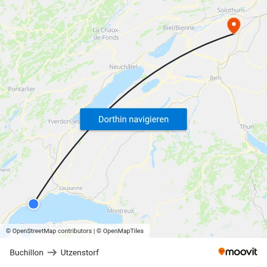 Buchillon to Utzenstorf map