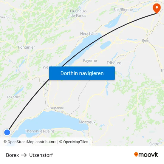 Borex to Utzenstorf map