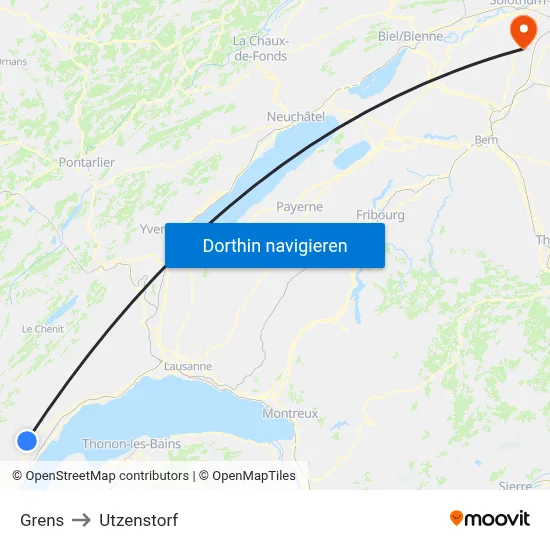 Grens to Utzenstorf map