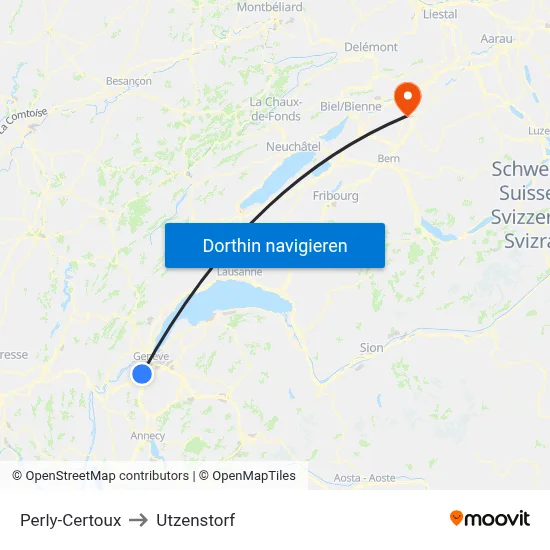 Perly-Certoux to Utzenstorf map