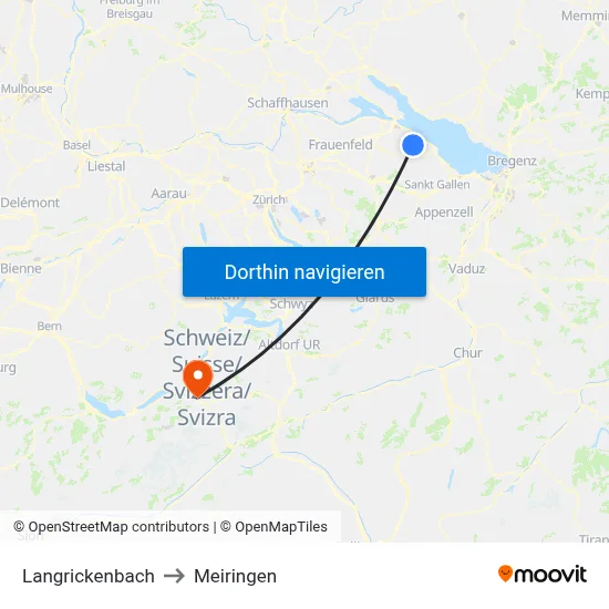 Langrickenbach to Meiringen map