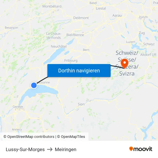 Lussy-Sur-Morges to Meiringen map