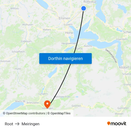 Root to Meiringen map
