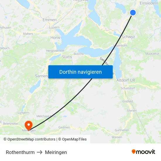 Rothenthurm to Meiringen map
