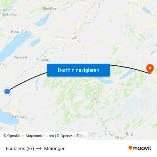 Ecublens (Fr) to Meiringen map