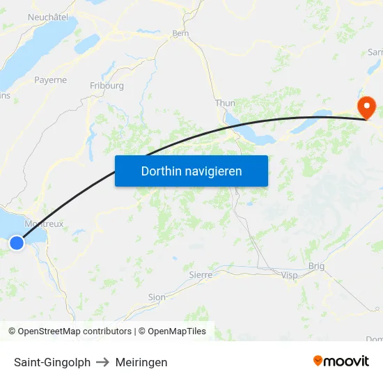 Saint-Gingolph to Meiringen map