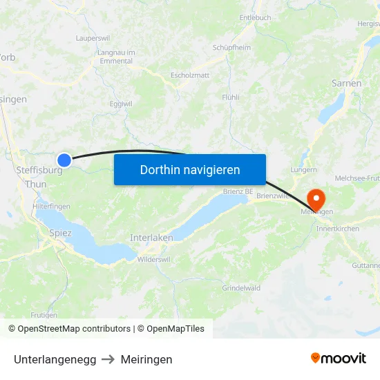 Unterlangenegg to Meiringen map