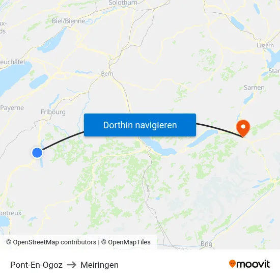 Pont-En-Ogoz to Meiringen map