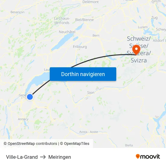 Ville-La-Grand to Meiringen map