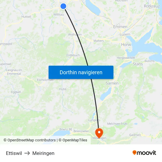 Ettiswil to Meiringen map