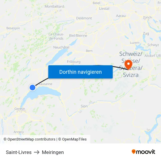 Saint-Livres to Meiringen map