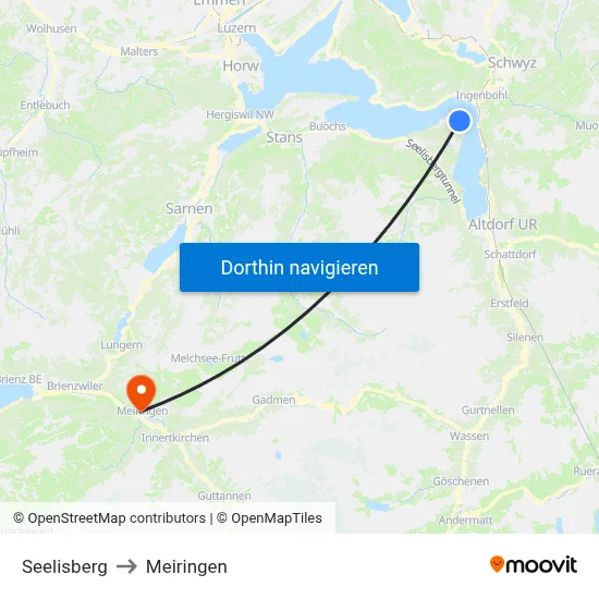 Seelisberg to Meiringen map