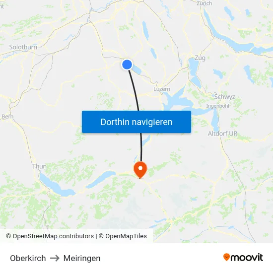 Oberkirch to Meiringen map