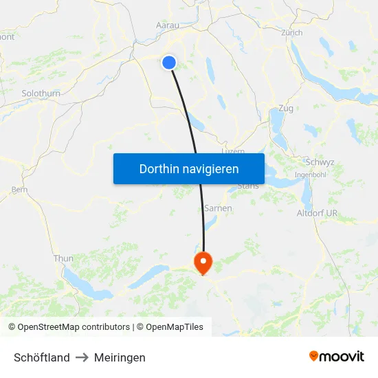Schöftland to Meiringen map