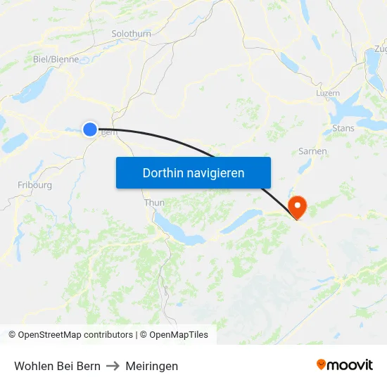 Wohlen Bei Bern to Meiringen map