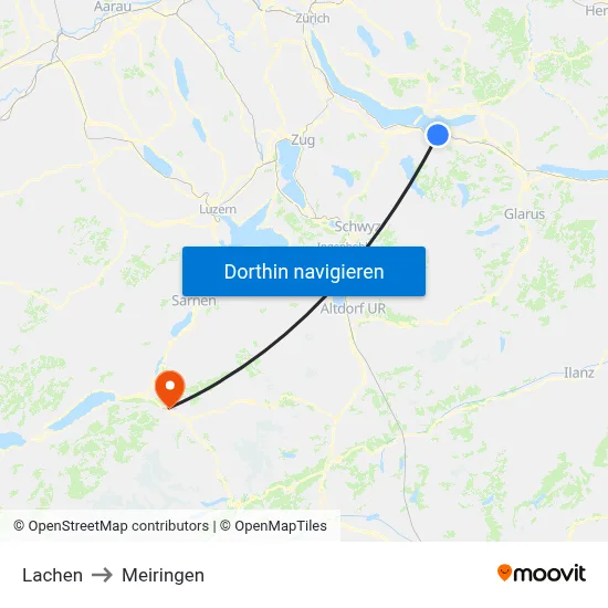 Lachen to Meiringen map