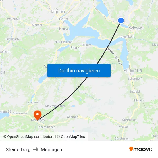 Steinerberg to Meiringen map