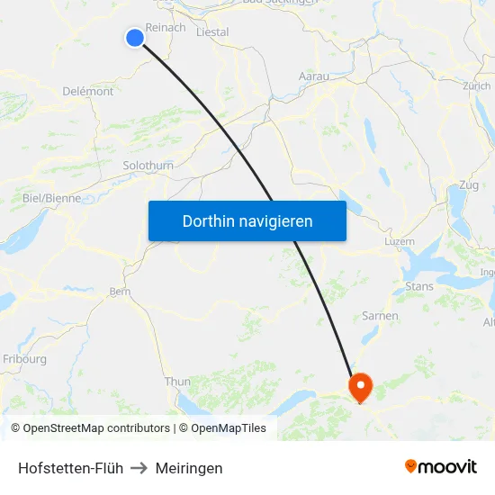 Hofstetten-Flüh to Meiringen map