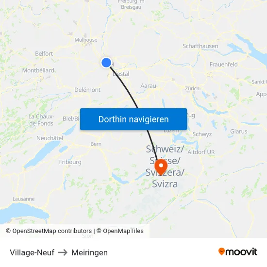Village-Neuf to Meiringen map