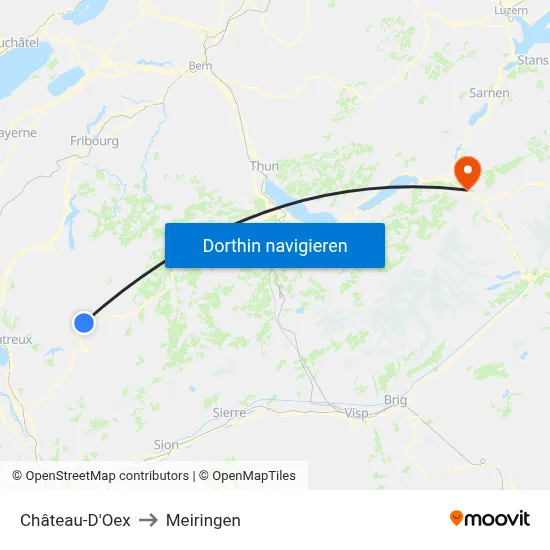 Château-D'Oex to Meiringen map