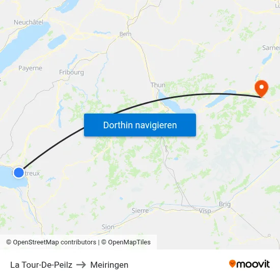 La Tour-De-Peilz to Meiringen map