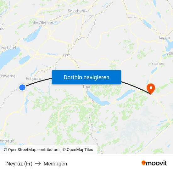 Neyruz (Fr) to Meiringen map