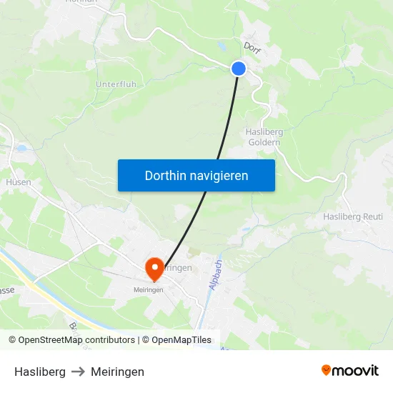 Hasliberg to Meiringen map