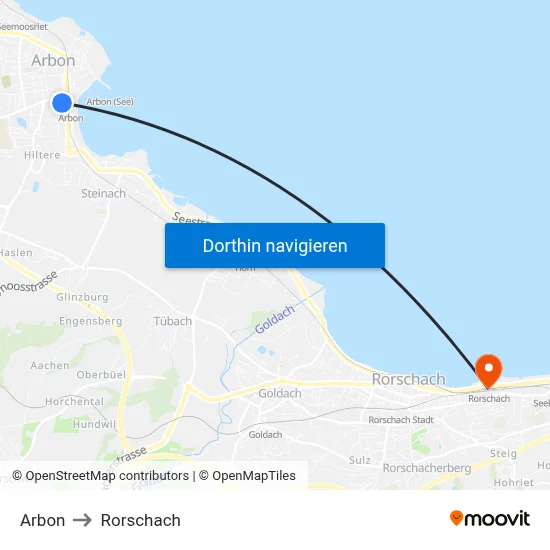 Arbon to Rorschach map
