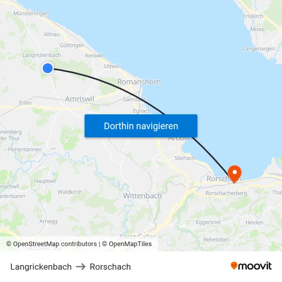 Langrickenbach to Rorschach map