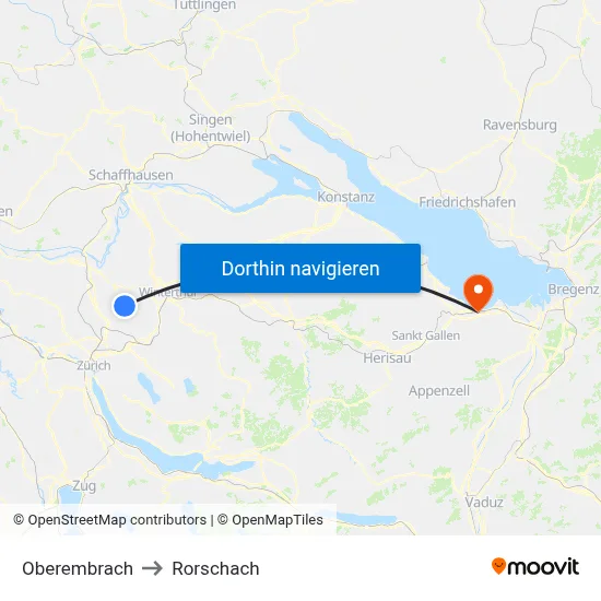 Oberembrach to Rorschach map