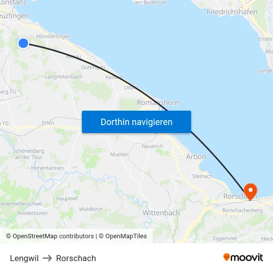 Lengwil to Rorschach map