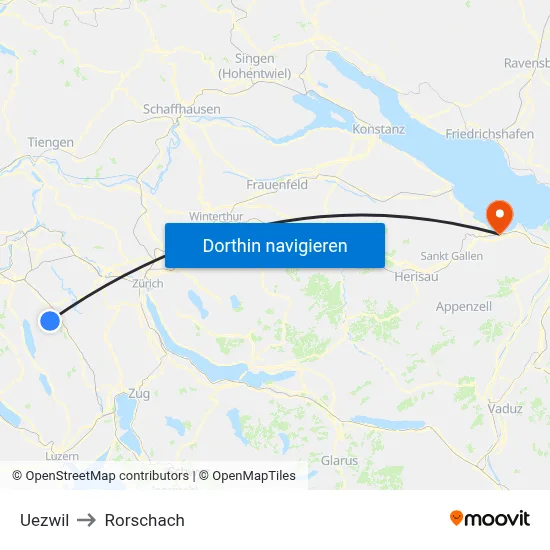 Uezwil to Rorschach map