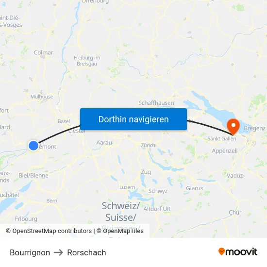 Bourrignon to Rorschach map