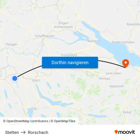 Stetten to Rorschach map