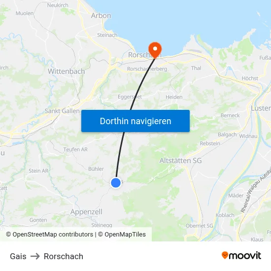 Gais to Rorschach map