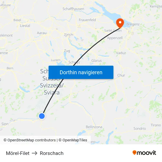 Mörel-Filet to Rorschach map