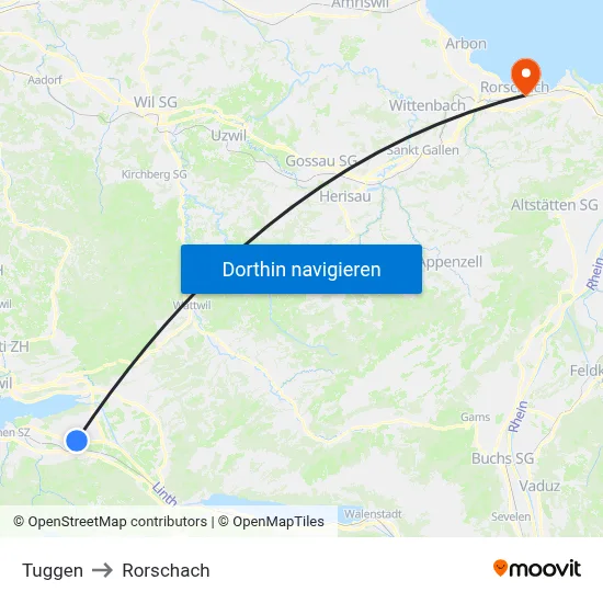 Tuggen to Rorschach map