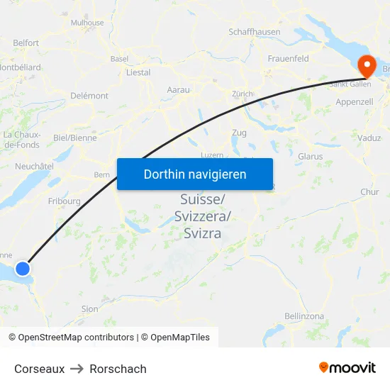 Corseaux to Rorschach map