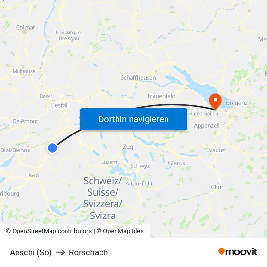 Aeschi (So) to Rorschach map