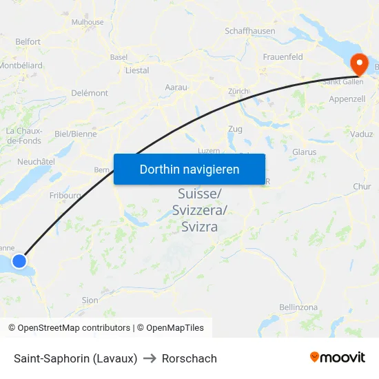 Saint-Saphorin (Lavaux) to Rorschach map