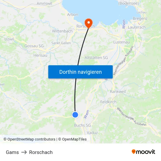Gams to Rorschach map